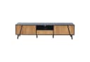KLAM HOME Lowboard TV-Schrank 180x40x46 cm Schwarz Massivholz Bild 1