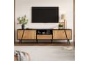 KLAM HOME Lowboard TV-Schrank 180x40x46 cm Schwarz Massivholz Bild 2