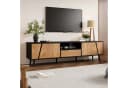 KLAM HOME Lowboard TV-Schrank 180x40x46 cm Schwarz Massivholz Bild 3