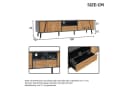 KLAM HOME Lowboard TV-Schrank 180x40x46 cm Schwarz Massivholz Bild 4