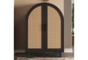 KLAM HOME Schuhschrank Sideboard mit Rattantüren Schwarz Bild 2