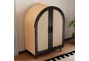 KLAM HOME Schuhschrank Sideboard mit Rattantüren Schwarz Bild 5