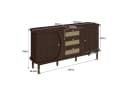 KLAM HOME Sideboard Rattankommode Kommode mit Schiebetüren Holzfarbe Bild 4