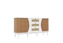 KLAM HOME Rattankommode Sideboard mit Schiebetüren und verstellbaren Einlegeböden Bild 1