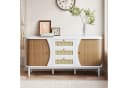 KLAM HOME Rattankommode Sideboard mit Schiebetüren und verstellbaren Einlegeböden Bild 2