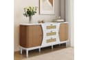 KLAM HOME Rattankommode Sideboard mit Schiebetüren und verstellbaren Einlegeböden Bild 5