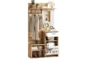KLAM HOME Garderoben-Set mit Spiegel, Schublade & Schuhschrank Weiß/Holz Bild 1
