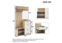 KLAM HOME Garderoben-Set mit Spiegel, Schublade & Schuhschrank Weiß/Holz Bild 4
