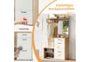 KLAM HOME Garderoben-Set mit Spiegel, Schublade & Schuhschrank Weiß/Holz Bild 5