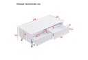 KLAM HOME Couchtisch mit LED-Beleuchtung Gold-Weiß Massivholzbeine Bild 4