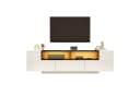 KLAM HOME TV-Schrank Hochglanzweiß mit LED-Beleuchtung und L-Form Bild 1