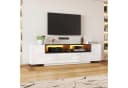 KLAM HOME TV-Schrank Hochglanzweiß mit LED-Beleuchtung und L-Form Bild 5