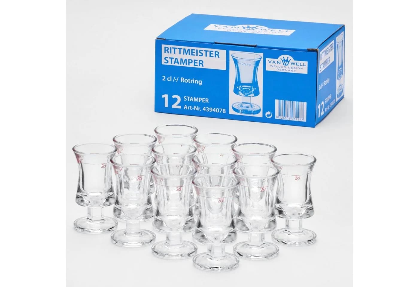 van Well Schnapsglas Rittmeister 12-tlg. Glas transparent geeicht