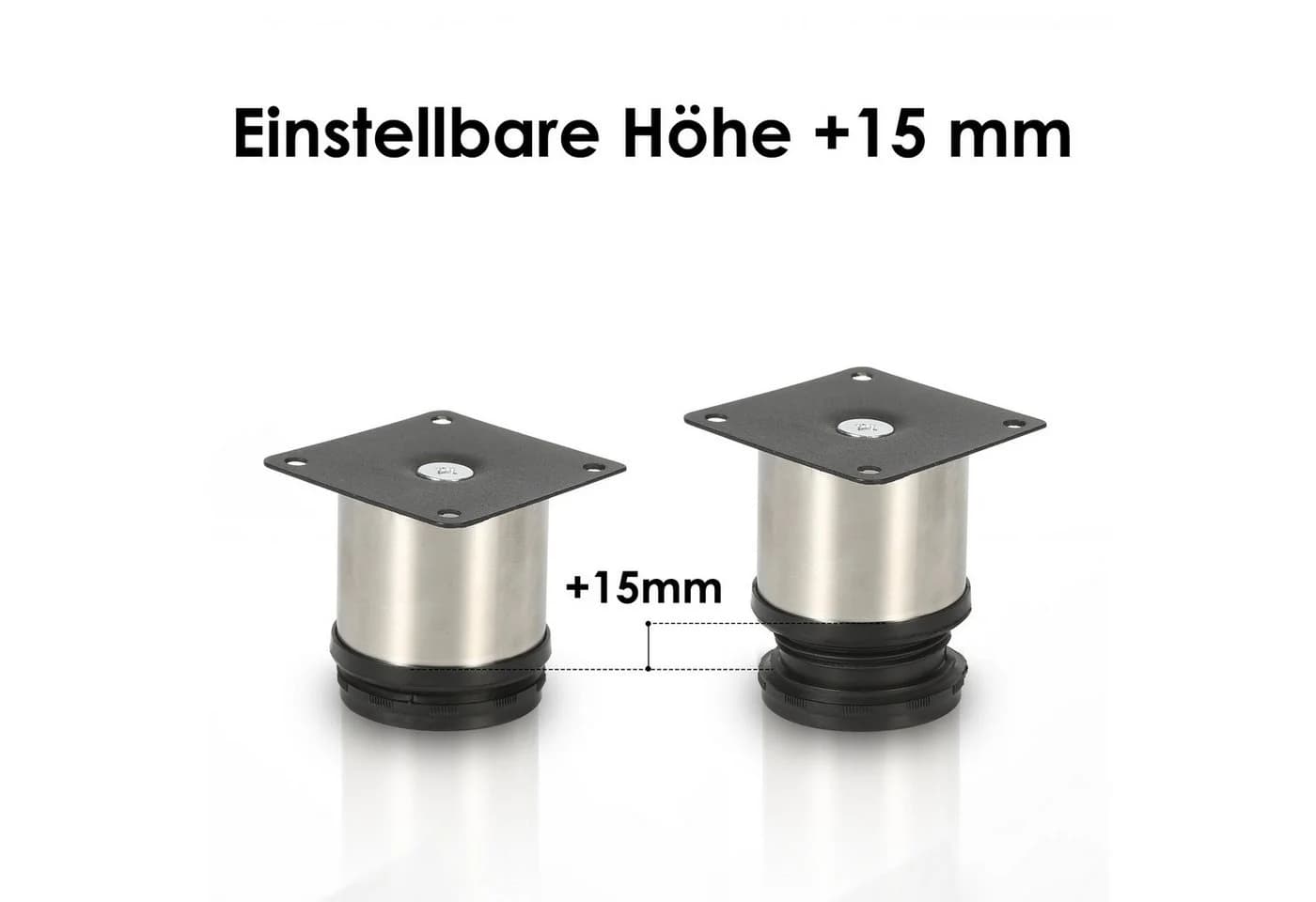 Clanmacy Möbelfuß Edelstahl Möbelfüße Tischbeine 4er Set höhenverstellbar 250kg - Bild 4