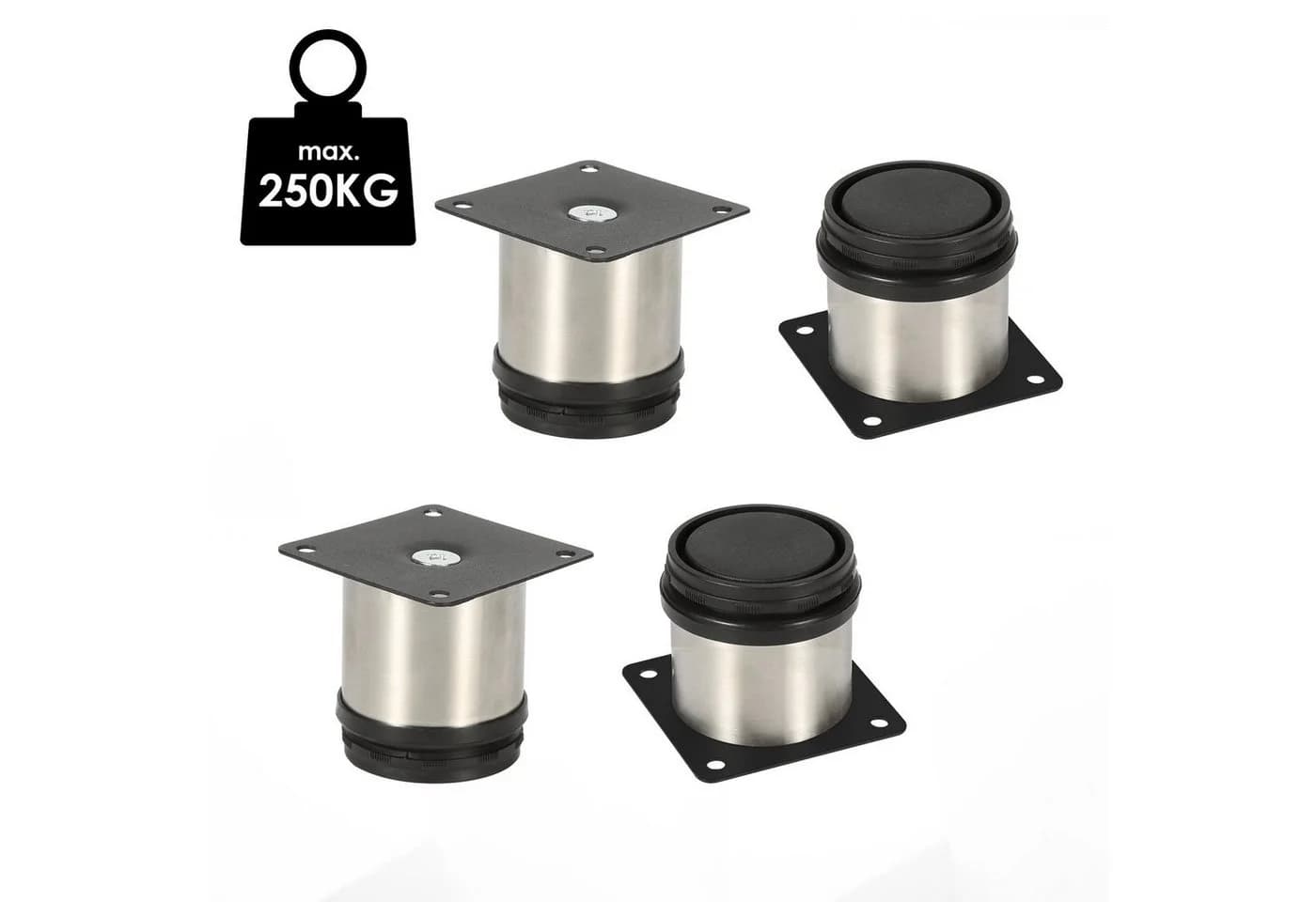 Clanmacy Möbelfuß Edelstahl Möbelfüße Tischbeine 4er Set höhenverstellbar 250kg - Bild 5