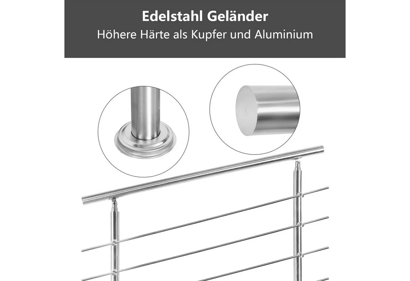 Clanmacy Treppengeländer Edelstahl Ø 42mm für Innen&Außen - Bild 5