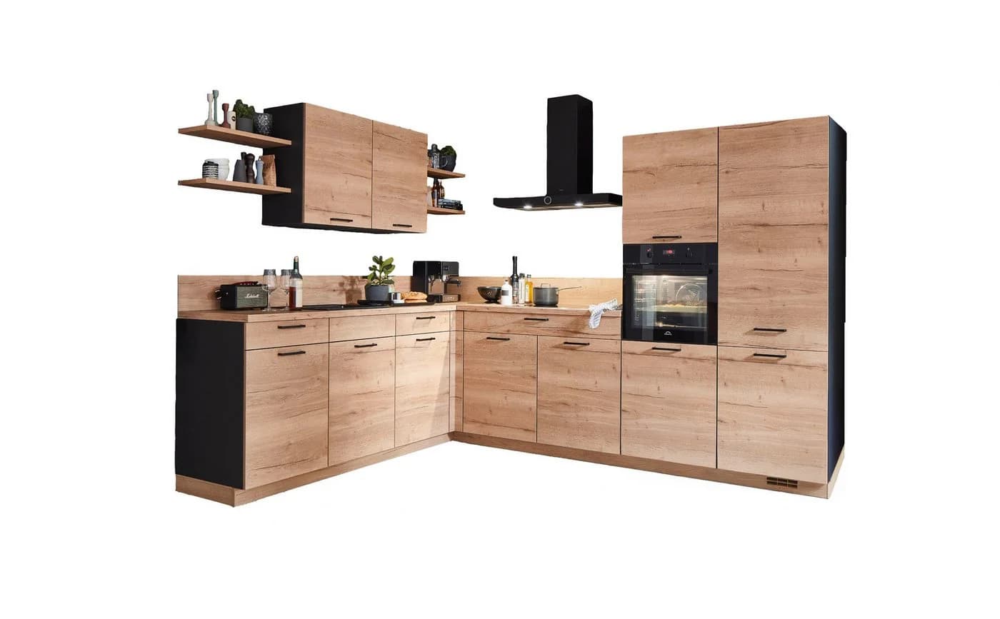 nobilia® Winkelküche Paris Schwarz Eiche Nachbildung vormontiert - Bild 2