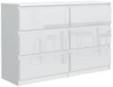 MAGOWA Kommode 120cm Weiß Hochglanz 6 Schubladen Bild 2