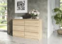 MAGOWA Kommode 120cm mit 6 Schubladen Braun Modern Bild 3