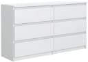MAGOWA Kommode 140cm Weiß 6 Schubladen Modern Bild 2