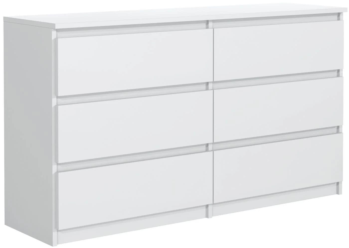 MAGOWA Kommode 140cm Weiß 6 Schubladen Modern - Bild 2