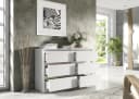 MAGOWA Kommode 140cm Weiß 6 Schubladen Modern Bild 4