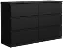 MAGOWA Kommode 140cm Schwarz 6 Schubladen Modern Bild 2