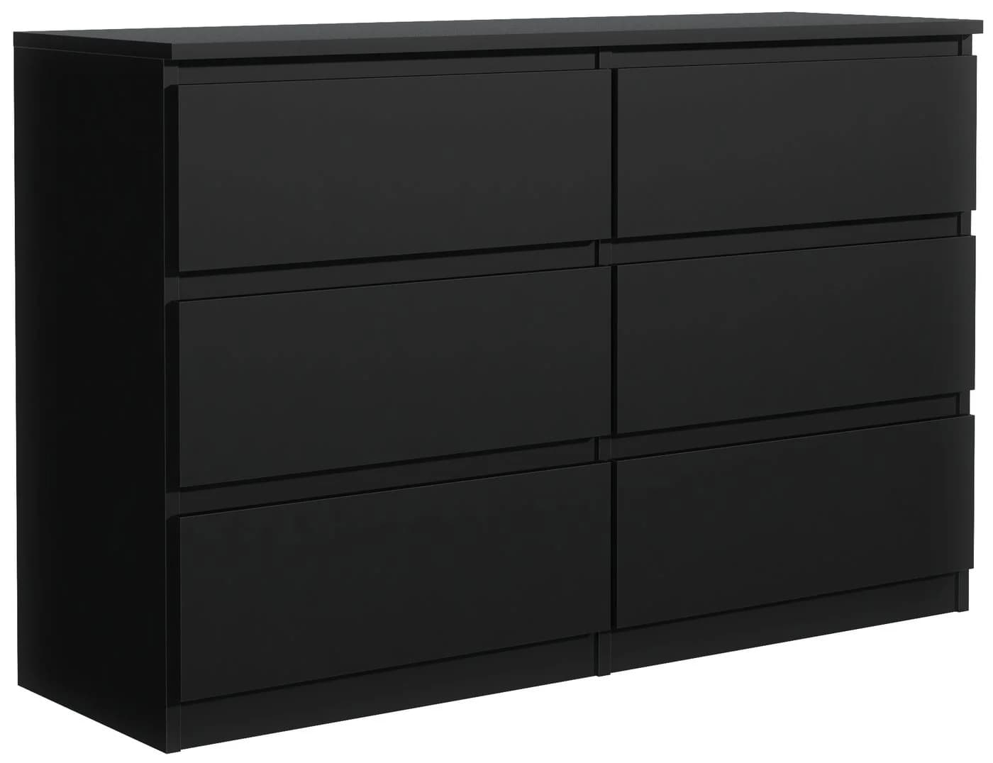 MAGOWA Kommode 140cm Schwarz 6 Schubladen Modern - Bild 2