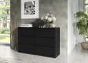 MAGOWA Kommode 140cm Schwarz 6 Schubladen Modern Bild 3