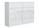 MAGOWA Schubkastenkommode 120 cm Weiß Hochglanz 8 Schubladen Bild 1