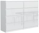 MAGOWA Schubkastenkommode 120 cm Weiß Hochglanz 8 Schubladen Bild 2