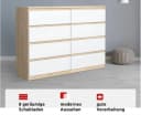 MAGOWA Kommode 120 cm mit 8 Schubladen Weiß Modern Bild 1
