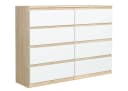 MAGOWA Kommode 120 cm mit 8 Schubladen Weiß Modern Bild 2