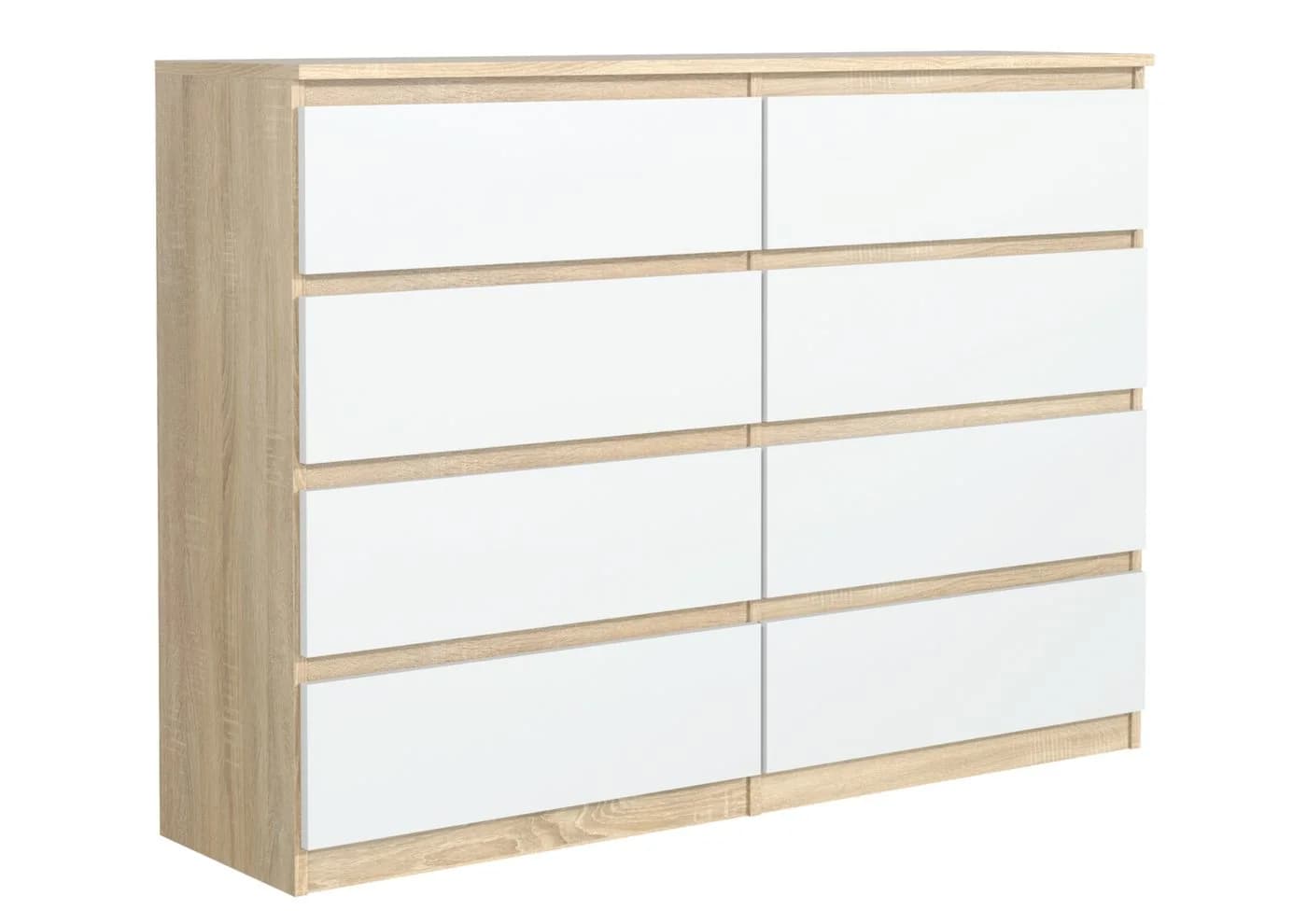 MAGOWA Kommode 120 cm mit 8 Schubladen Weiß Modern - Bild 2