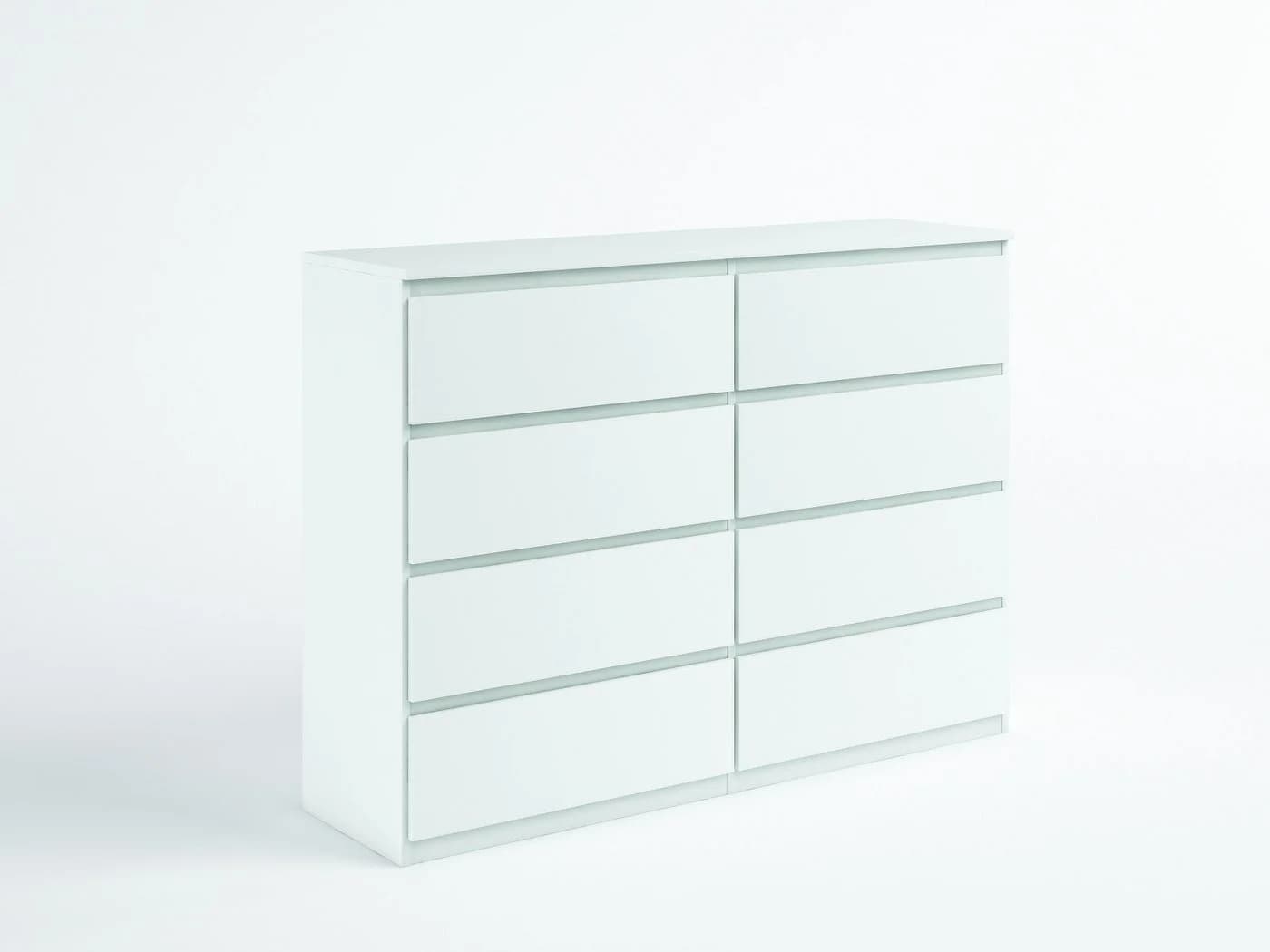 MAGOWA Kommode 8 Schubladen Weiß Modern