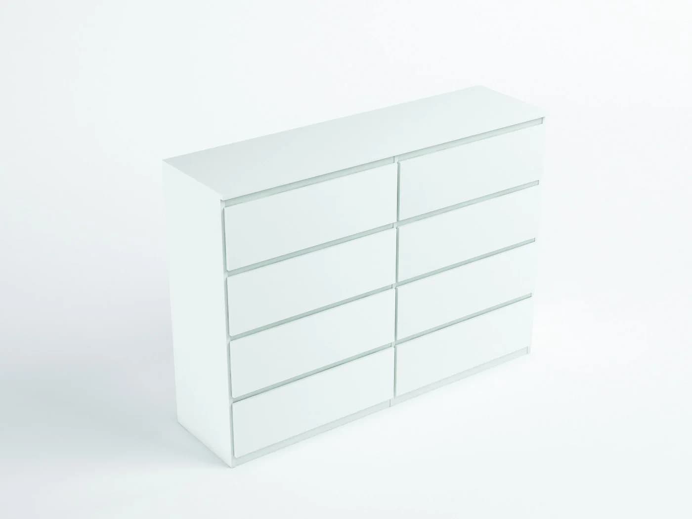 MAGOWA Kommode 8 Schubladen Weiß Modern - Bild 3