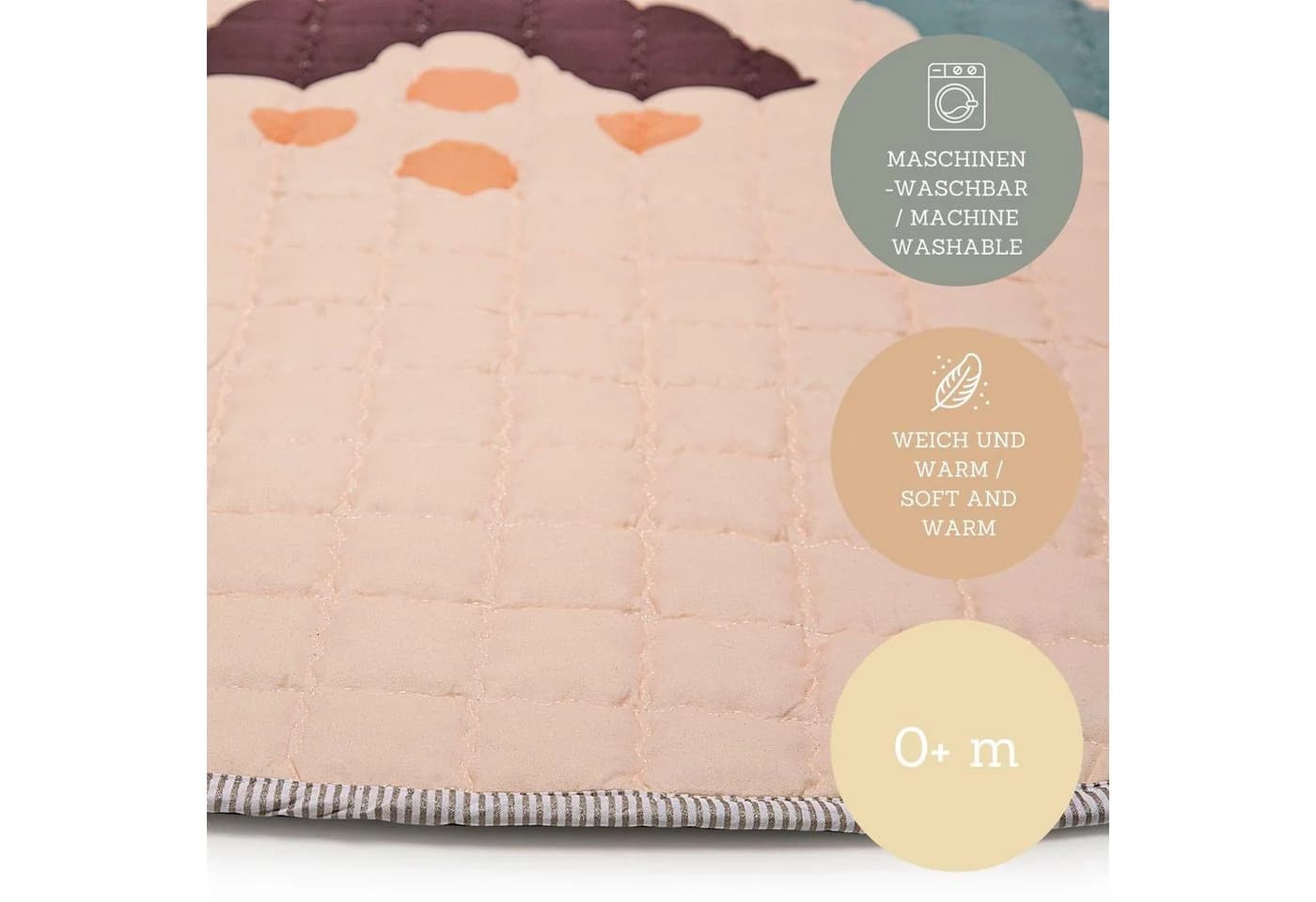 Hakuna Matte Krabbeldecke 150cm Gesteppte Baby 1,5cm Dicke Rutschfest - Bild 5