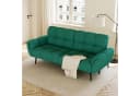 Jiexi 3-Sitzer Sofa Mit Schlaffunktion Grün Leinen Bild 2