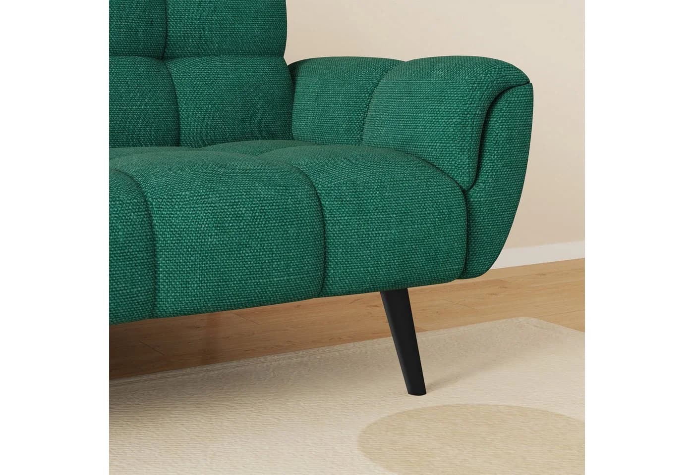 Jiexi 3-Sitzer Sofa Mit Schlaffunktion Grün Leinen - Bild 5