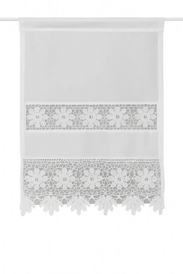HOSSNER - ART OF HOME DECO Scheibengardine 45x60 cm Romantische Stickerei - Bild 3