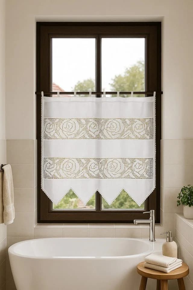 HOSSNER - ART OF HOME DECO Scheibengardine Vintage Romantische Stickerei