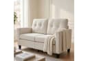 Jiexi Zweisitzer-Sofa Chenille Couch Creme Skandinavisch Bild 2