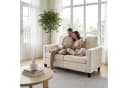 Jiexi Zweisitzer-Sofa Chenille Couch Creme Skandinavisch Bild 3
