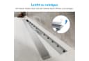 SONNI Duschrinne 2-in-1 Flachduschrinne Edelstahl 40-80 cm 360° verstellbar Bild 3