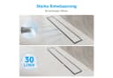 SONNI Duschrinne 2-in-1 Flachduschrinne Edelstahl 40-80 cm 360° verstellbar Bild 4