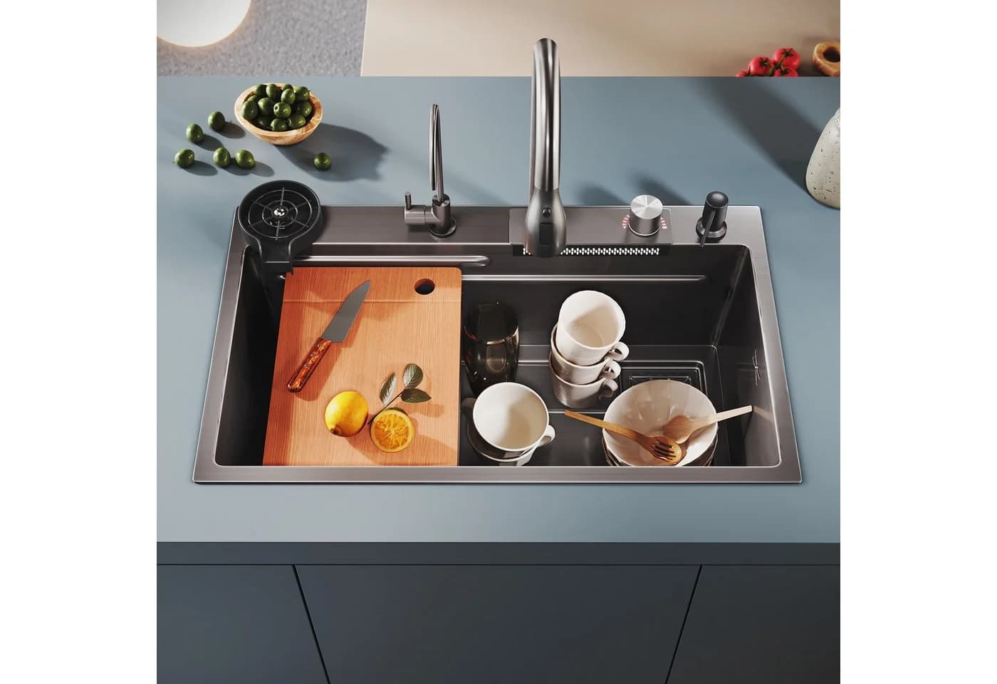 SONNI Küchenspüle Edelstahl Rechteck 80/45 cm