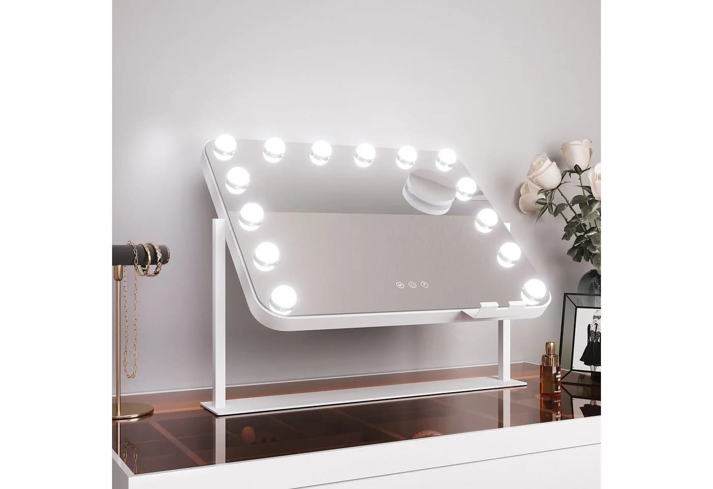 SONNI Schminkspiegel mit LED-Beleuchtung und 10-facher Lupe - Bild 3