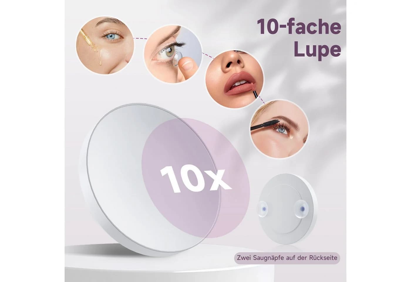 SONNI Schminkspiegel mit LED-Beleuchtung und 10-facher Lupe - Bild 5