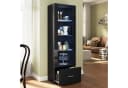 SONNI Glasvitrine Hochglanz Weiß LED-Beleuchtung 55x35x172 cm Bild 2