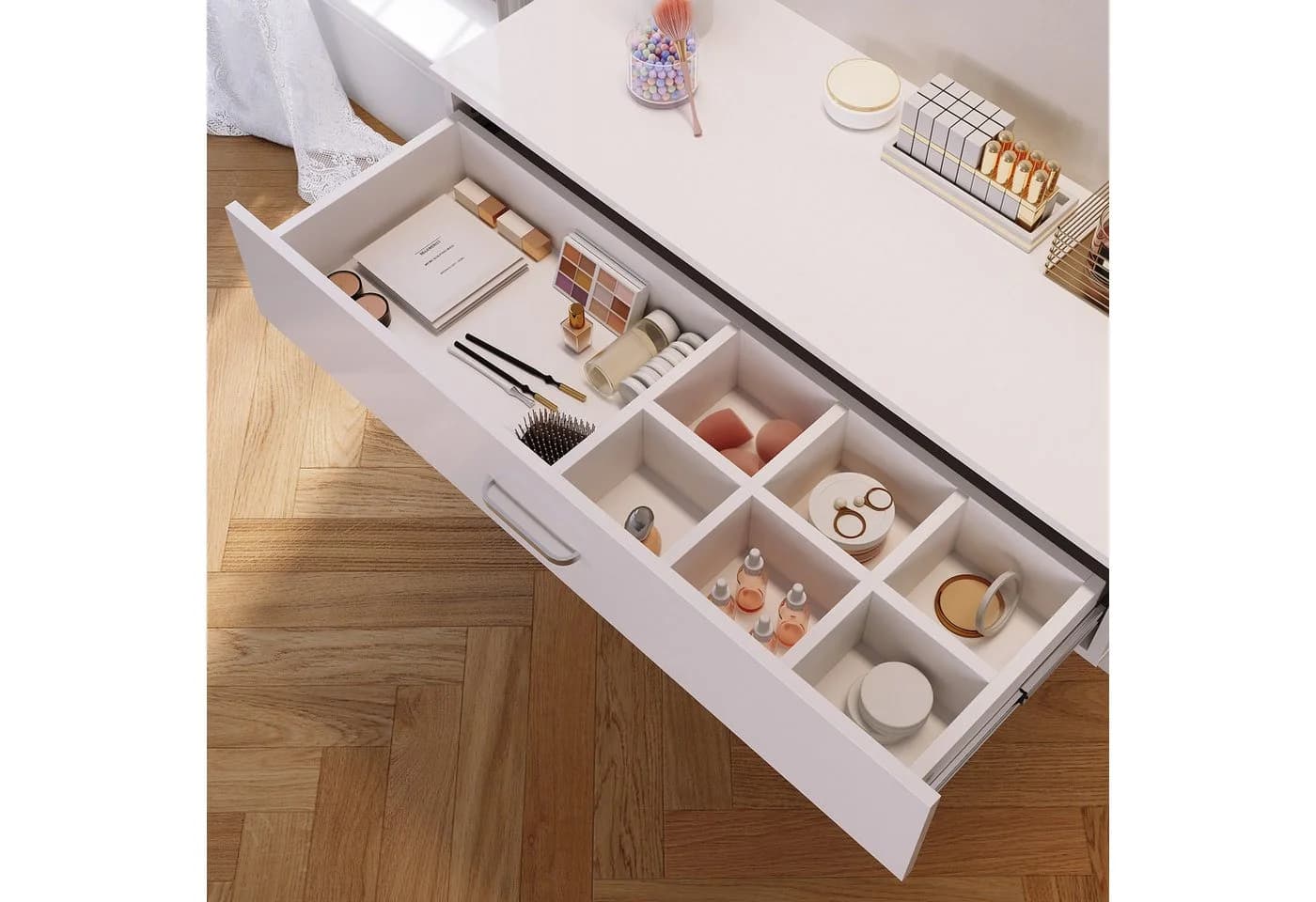 SONNI Schminktisch Weiß Wandmontierter Schreibtisch